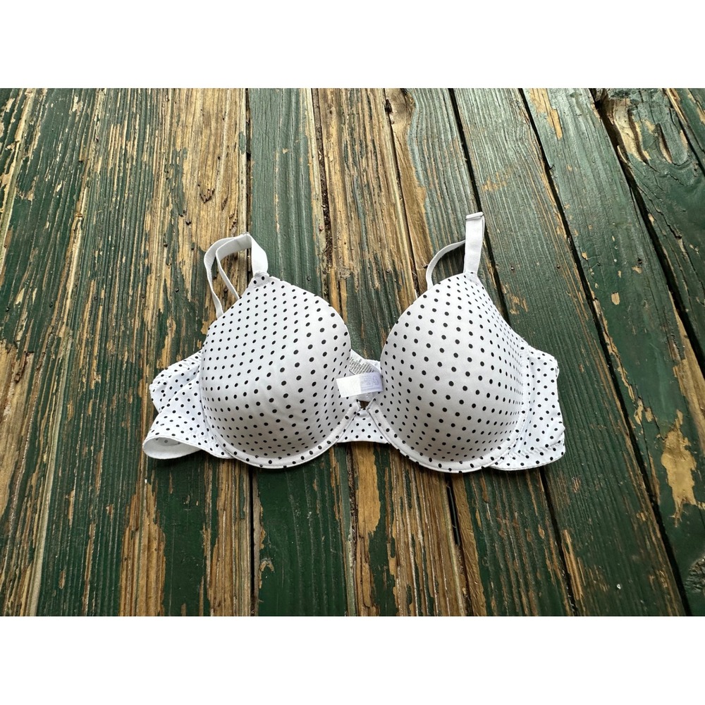 Primark White Black Polka Dot T-Shirt Bra Underwire 36C